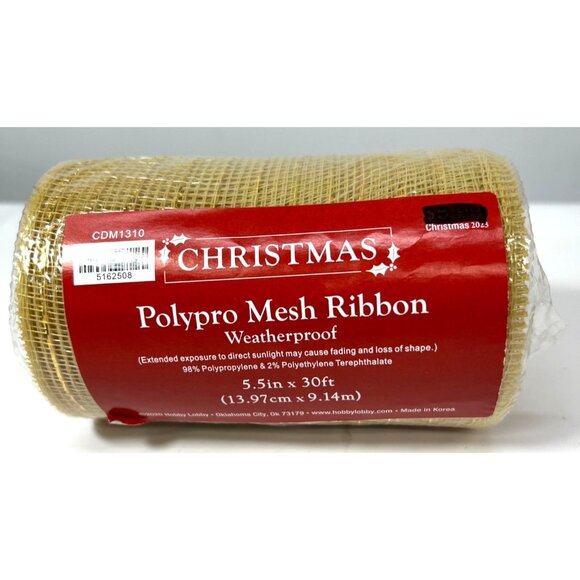 3 Christmas Deco Spools Of Mesh Ribbon 5.5" X 30 Ft Polypro Mesh Weatherproof 2 - Picture 5 of 7